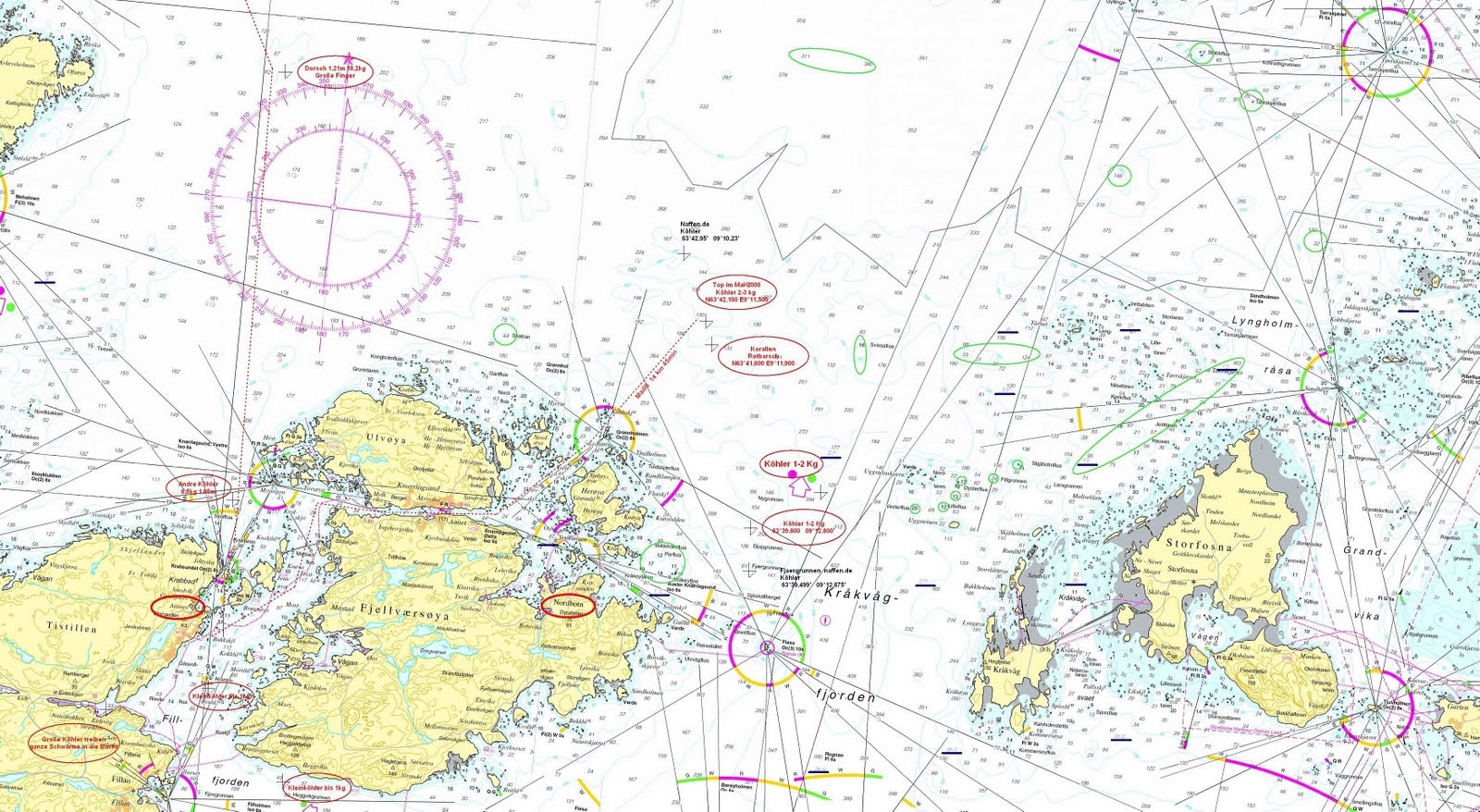 Hitra 2010: Seekarte mit Hotspots